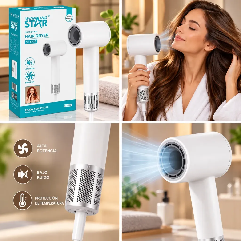 SECADORA HIGH SPEED DRYER 1600W FUNCIÓN DE IONES NEGATIVOS