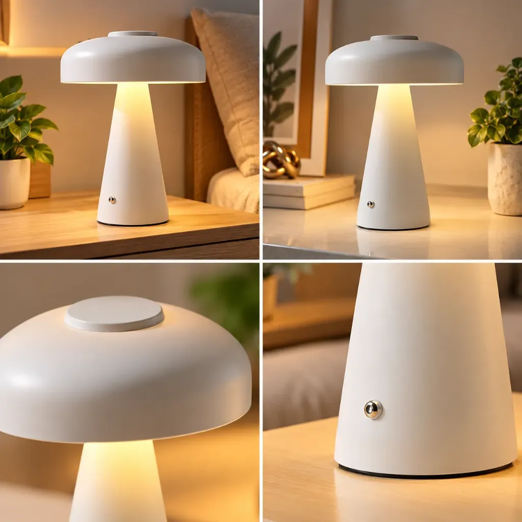 LAMPARA ALTA BLANCA HONGO TOUCH RECARGABLE