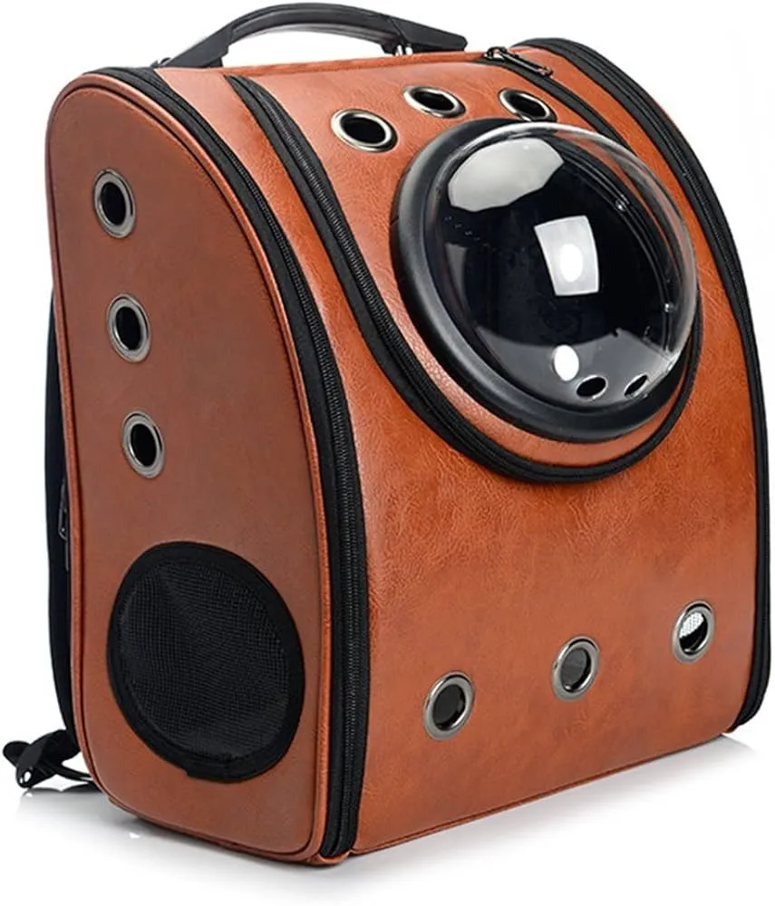 MOCHILA TRANSPORTADORA DE MASCOTAS CAFE