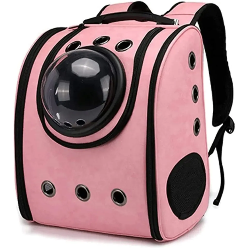 MOCHILA TRANSPORTADORA DE MASCOTAS ROSADA