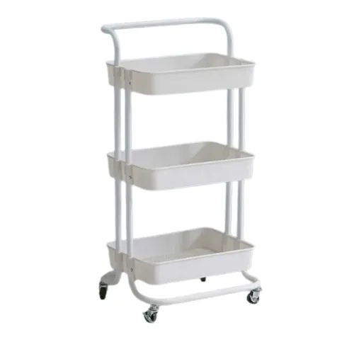 CARRITO ORGANIZADOR BLANCO DE 3 NIVELES PLASTICO Y METAL