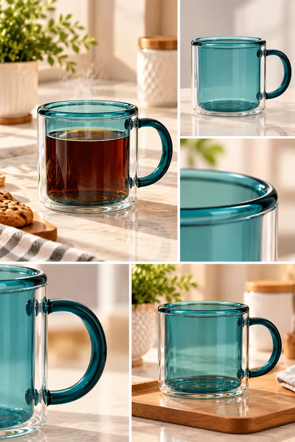 TAZA VERDE DOBLE FONDO