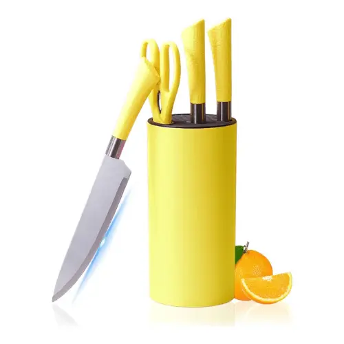 SET CUCHILLOS 7 PIEZAS AMARILLO