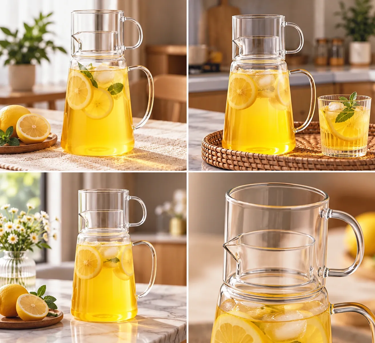JARRA DE VIDRIO CON TAZA 1400 ml