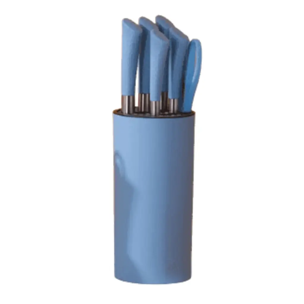 SET DE CUCHILLO 7 PIEZAS CELESTE