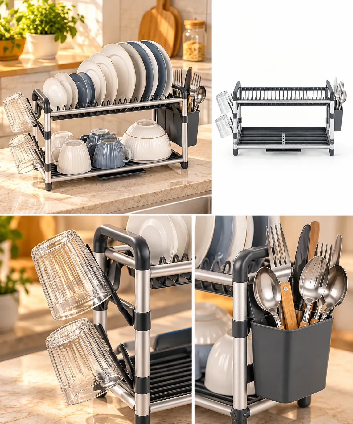 ESCURRIDOR DE ALUMINIO PARA PLATOS BINCA 2 NIVELES