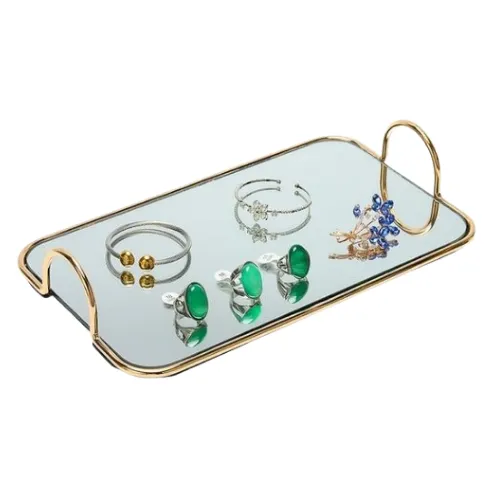 BANDEJA RECTANGULAR LISA DORADA