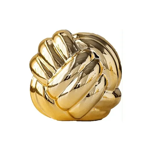 ESFERA TIPO TRENZADA DORADA MEDIANA CERÁMICA