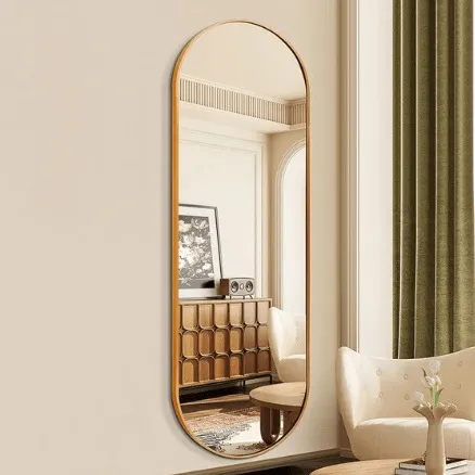 ESPEJO OVALADO MARCO DORADO 50 CM X 160 CM PARA COLGAR