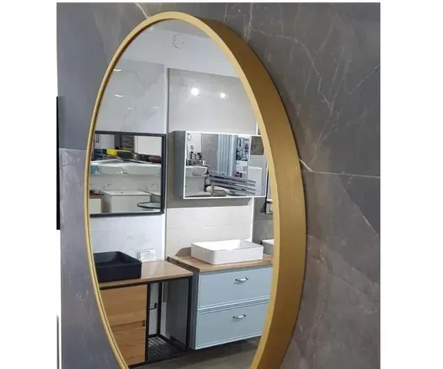 ESPEJO REDONDO CON MARCO DE ALUMINIO 50 CM X 50 CM