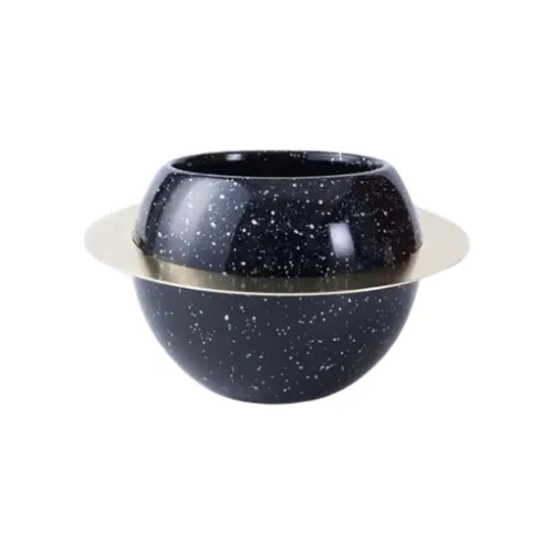 MACETA NEGRA CON DISCO