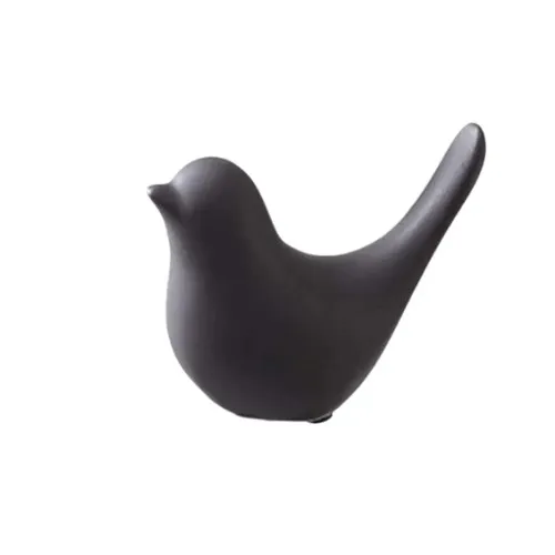 PAJARO NORDICO NEGRO MATE CERAMICA